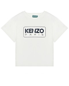 Футболка с логотипом на груди, белая KENZO