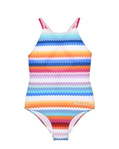 Купальник слитный с принтом зигзагами, разноцветный Missoni